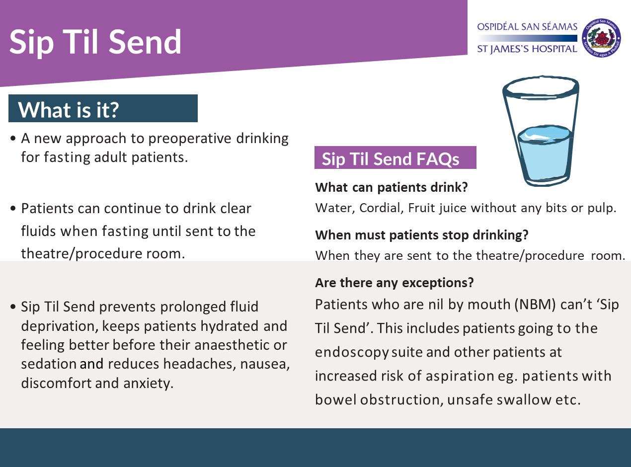 New Fasting guidelines for adult patients.
